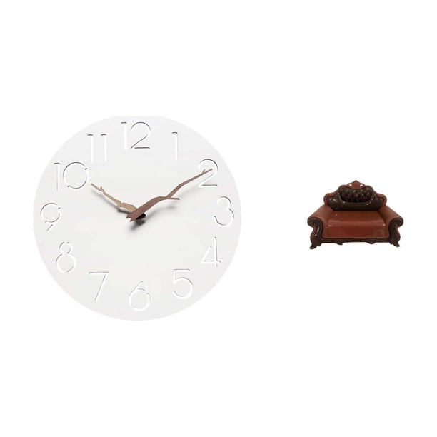 Reloj de pared,Reloj de pared decorativo para baño o dormitorio,Sofá miniatura para muñecas,Muebles para casa de muñecas,sofá europeo,decoración de modelo,Sillón individual modelo Mini