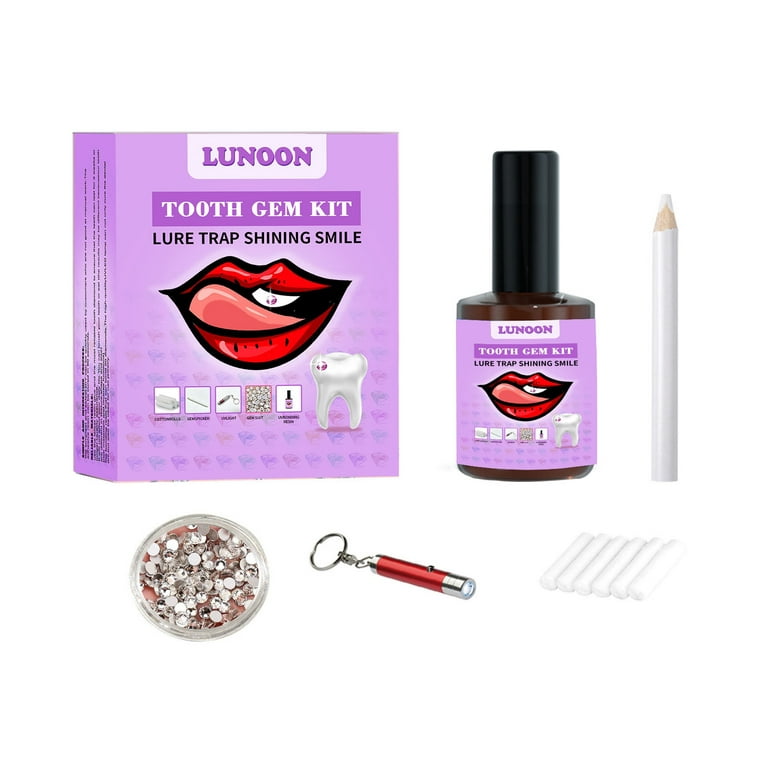  Tooth Gem Kit- with Curing Light and Glue Teeth Jewelry Starter  kit : Health & Household