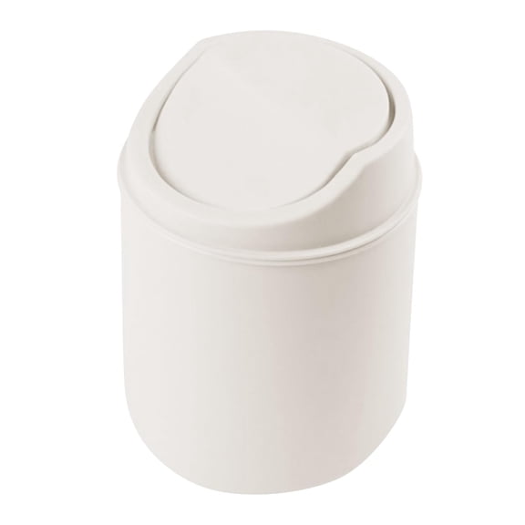 Plastic Desktop Mini Trash Can with Swing Lid, Small Tabletop Garbage Bin, Office Home