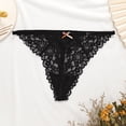 thumbnail image 2 of Culottes pour Femmes String en Dentelle Ajourée Dos en T Taille Basse Soie Glacée String Transparent, 2 of 3