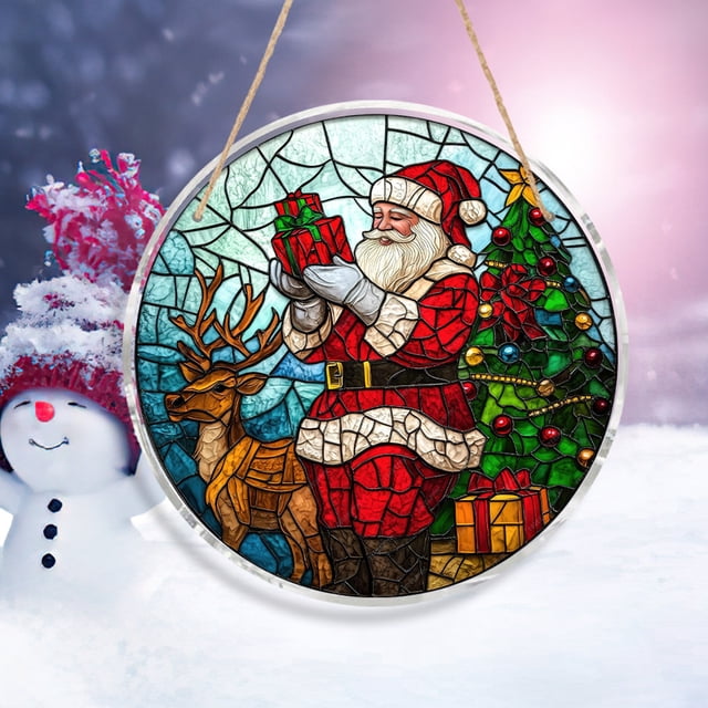 Elegant Resin Christmas Sign with Festive Images, Holiday Decor for Adding Warmth to Home or Party, Durable PVC Material with Pre-Attached Hanging Rope