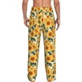 thumbnail image 3 of Daiia Green Leaf Sunflower Men's Sleep Pant with Pockets and Drawstring,Pajama Pants-X-Large, 3 of 9