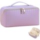 thumbnail image 1 of Large Cosmetic Bag PU Leather Makeup Bag Storage Makeup Bag For Women Girls 2 Layer Travel Toiletry Bag With Handle Divider Large Opening Metal Zipper, 1 of 4