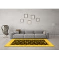 thumbnail image 3 of Ahgly Company Indoor Round Oriental Yellow Modern Area Rugs, 4' Round, 3 of 4