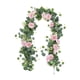 thumbnail image 3 of Guirnalda floral artificial colgante de flores de falsas rosas, , guirnalda de eucalipto con flores para decoración de arco de boda, 3 of 9