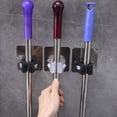 thumbnail image 1 of TopOne Home Mop Rack No Punching Adhesive Double Hooks Rack Mounted Mop Holder, 1 of 8