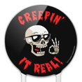 thumbnail image 3 of Acrylic Creepin' It Real Keeping Skull Funny Humor Cake Topper Party Decoration for Wedding Anniversary Birthday Graduation, 3 of 7