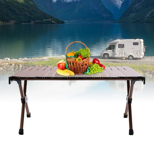 Wuzstar Folding Camping Table Portable RollUp Aluminum Picnic Table