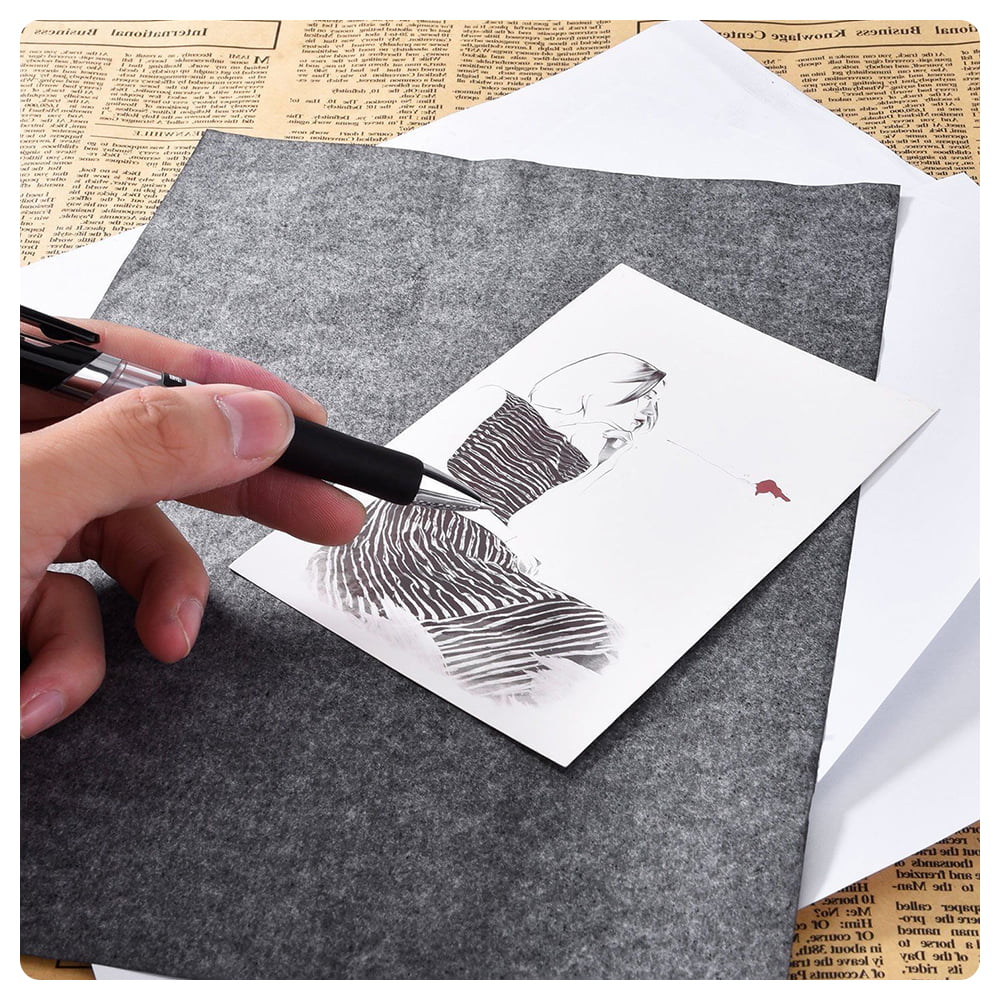 Diamoen 100pcs A4 Carbon Paper Black Legible Graphite Transfer Tracing Painting Reusable Art Surfaces Copy Paper 