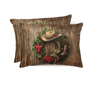 Christmas Red Snowflakes Buffalo Plaid Pillowcases - Queen Size Set Of 2, Microfiber, Hidden Zipper, 20x30 Inches