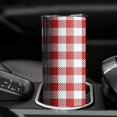 thumbnail image 3 of 20oz Red and White Plaid Pattern Skinny Tumblers Stainless Steel Tumbler with Lid and Straw,Vacuum Insulated Double Wall Travel Tumbler Cups with Cleaning Brush for Coffee,Tea, 3 of 6