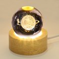 thumbnail image 3 of Wood Display Pedestal LED Light Base Table Crystal Ball Lamp Base USB Charging Light Base, 3 of 8