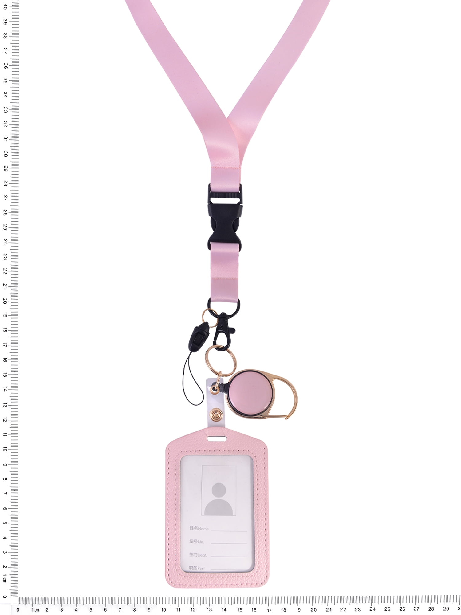 Solutions 3-Piece Pink Badge Reel Lanyard ID Holder Set for Work, School & Professionals