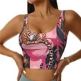 thumbnail image 2 of Picia Cheetah On Toilet Humor Art Sports Bra for Women,Padded Strappy Sports Bras Medium Support Yoga Bra with Removable Cups,Running Yoga Bra-XX-Large, 2 of 9