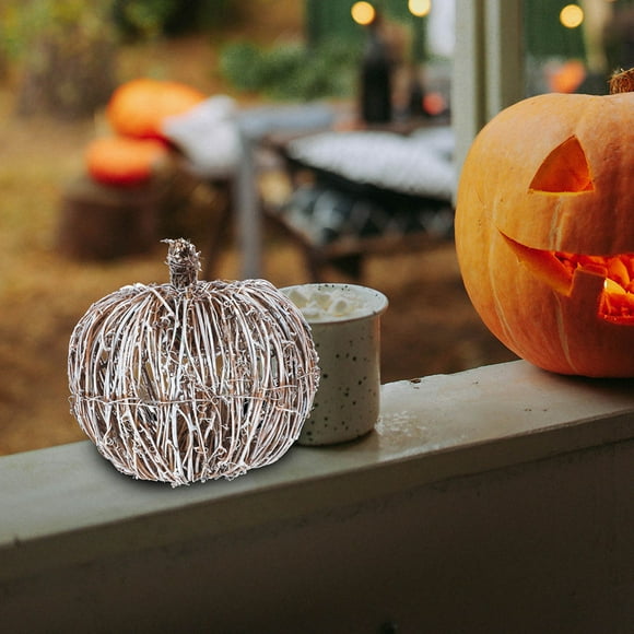 IDEANATEGRATE Decorativa De Calabaza De Rattan Para Hogar Y Eventos Festivos