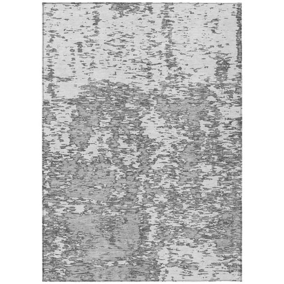 HomeRoots 612747 9 x 12 ft. Gray & Ivory Abstract Washable Indoor & Outdoor Rectangle Area Rug