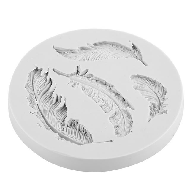 Molde de silicona en forma de pluma para decoración de pasteles Ticfox