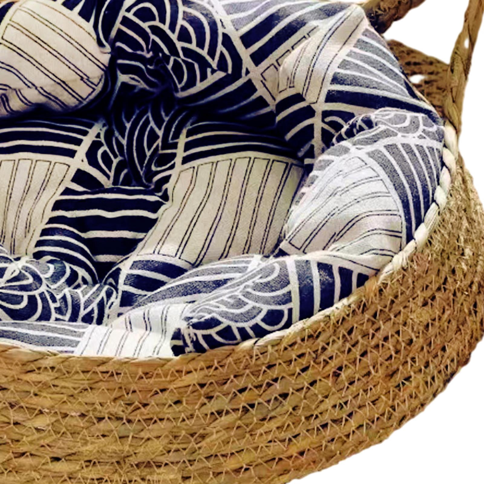 Cat Bed Basket Cat House Summer with Removable Cushion Furniture Protector Nest Cat Scratching Board for Indoor Cats Small Dogs Puppy Rabbit Blue Pillow 38x13cm