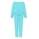 thumbnail image 5 of ICHUANYI Clearance Fashion Woman Long Sleeve Blouse +Loose Pants Sets(Green, L) ICHUANYI WER2023081205229, 5 of 6
