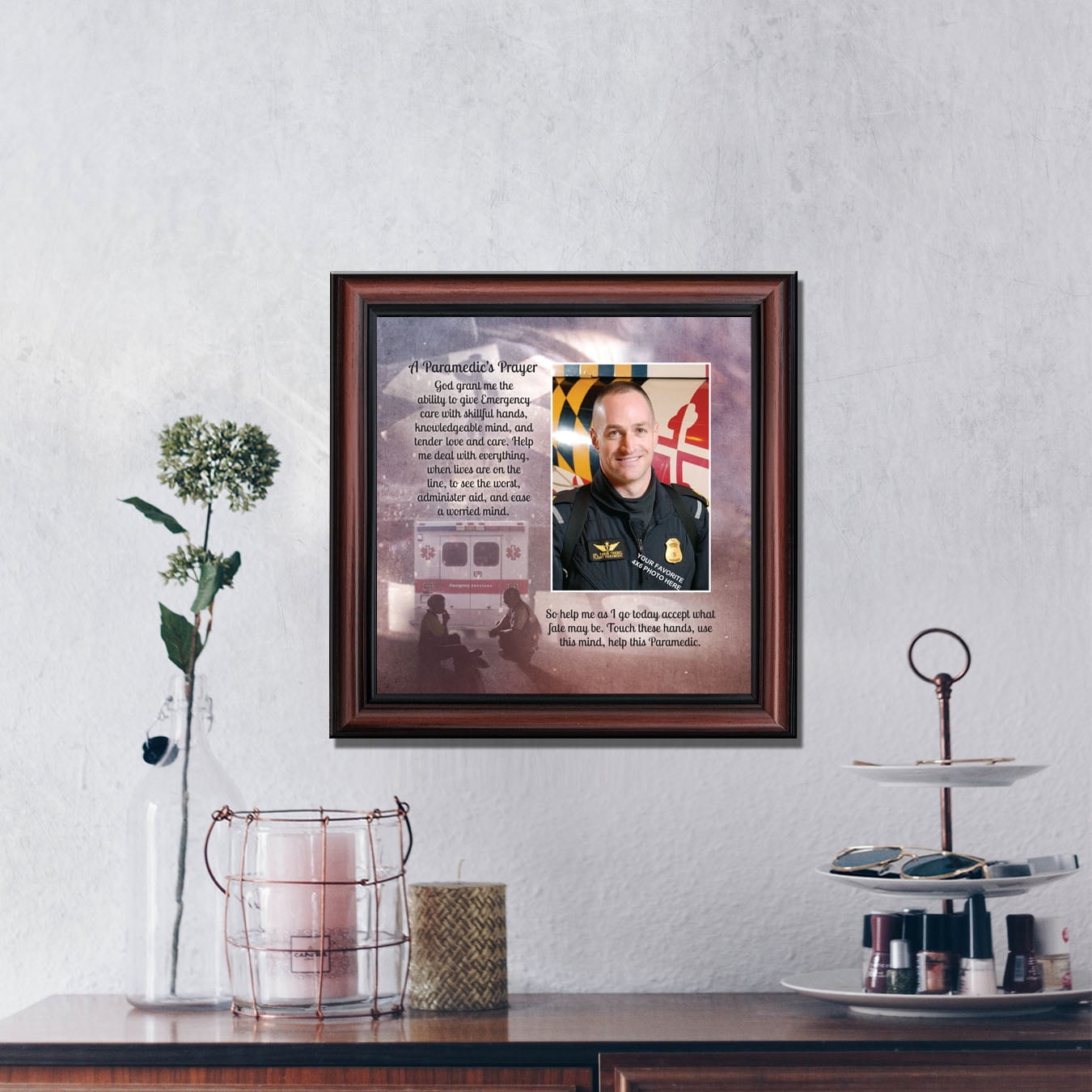 Prayer for the Paramedic Framed Poem, First Responders Gift, EMS, EMT, Gift for a Paramedic and Emergency Services Personnel, 6422W