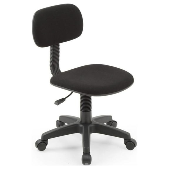 Contemporary Home Living 35.25" Black Adjustable Armless Swiveling Kids Desk Chair