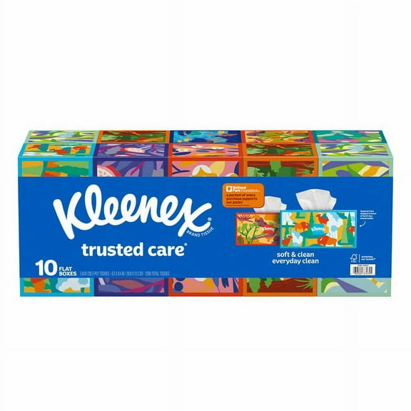 Kleenex Trusted Care Facial Tissue, 2-Ply, 230-count, 10-pack