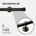 thumbnail image 2 of Tailor & Taylor 1 Inch Decorative Curtain Rod with Metal End Cap Finials, 48 inches Width Windows Rod with Y Style Bracket for Living Room, Kitchen and Windows, 2 of 6