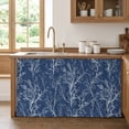 thumbnail image 5 of Dark Blue Botanical Cabinet Curtain 28"W x 51"L, Vintage Floral Plants Branch Dust-Proof Privacy Curtain for Closet Shelves Self Adhesive, Sink Skirt for Bathroom Vanity Kitchen Laundry Room, 5 of 9