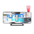 thumbnail image 2 of yeacher Modern LED Projection Alarm Clock with RGB Gradient, 180° Rotatable Projector, Dual Alarms, Snooze Function, and 6-Level Brightness Adjustment - Black (TS-9210), 2 of 7