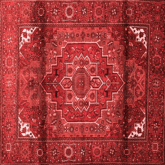 Ahgly Company Indoor Square Persian Red Traditional Area Rugs, 8' Square