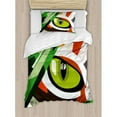 thumbnail image 3 of Eye Duvet Cover Set King Size, Wild Feline Cat Tiger Eye Behind Bushes Abstract Nature Dangerous Predator Vibrant Art, Decorative 3 Piece Bedding Set with 2 Pillow Shams, Multicolor, by Ambesonne, 3 of 3