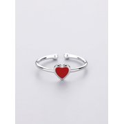 1 Pc Love Heart Ring Cute Red Enamel Love Heart Open Statement Ring Promise Rings Trendy Elegant Unique Rings Engagement Ring Jewelry Gifts for Women Birthday Valentine's Day Elegant Gifts