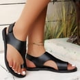 thumbnail image 5 of Women's Toe Loop Flat Sandals, Wide Width Casual Slip-On Summer Sandals for Women, Non-Slip Soft Sole Walking Shoes, Comfortable Beach Flip Flops, 5 of 9