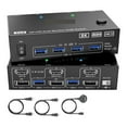 thumbnail image 1 of 4K@144Hz KVM Switch 2 Monitors 2 Computers 8K@60Hz,KCEVE And Displayport Dual Monitor KVM Switch With 4 USB 3.0 Port, 1 of 6