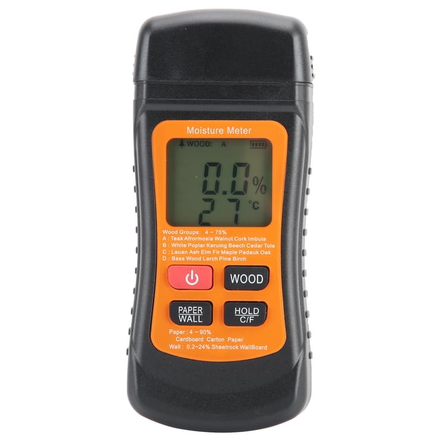 Detector De Humedad De Madera, Probador De Humedad De Madera Digital Portátil, Pines Dobles 2 En 1 Para Carpintero Paredes De Leña Papel Material De Construcción De Madera OTVIAP Timber Moisture Meter
