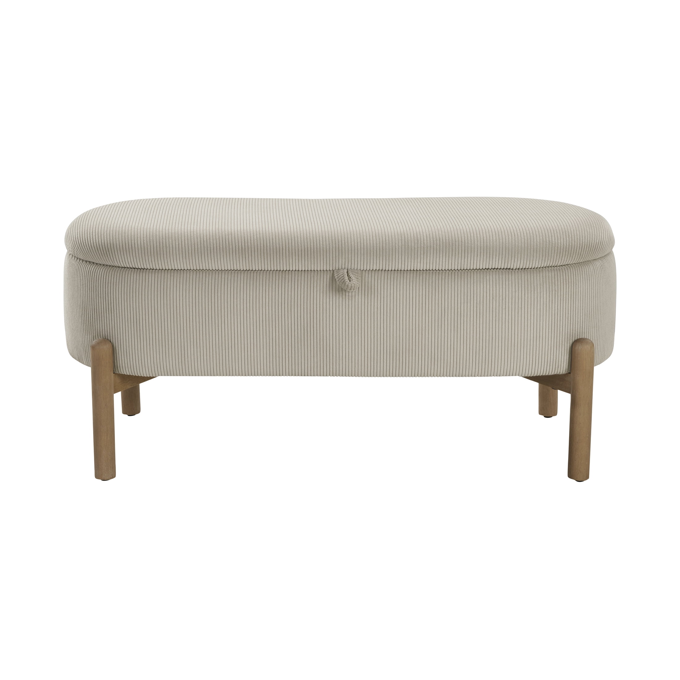 OakvillePark Terralisse Corduroy Lift Top Storage Bench, Taupe
