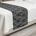 thumbnail image 2 of Leaves Bed Runner, Botanical Themed Vintage Inspired Pattern with Outline Leafy Branches, Decorative Accent Bedding Scarf for Hotels Homes and Guestrooms, King, Dark Blue Grey Champagne, by Ambesonne, 2 of 2