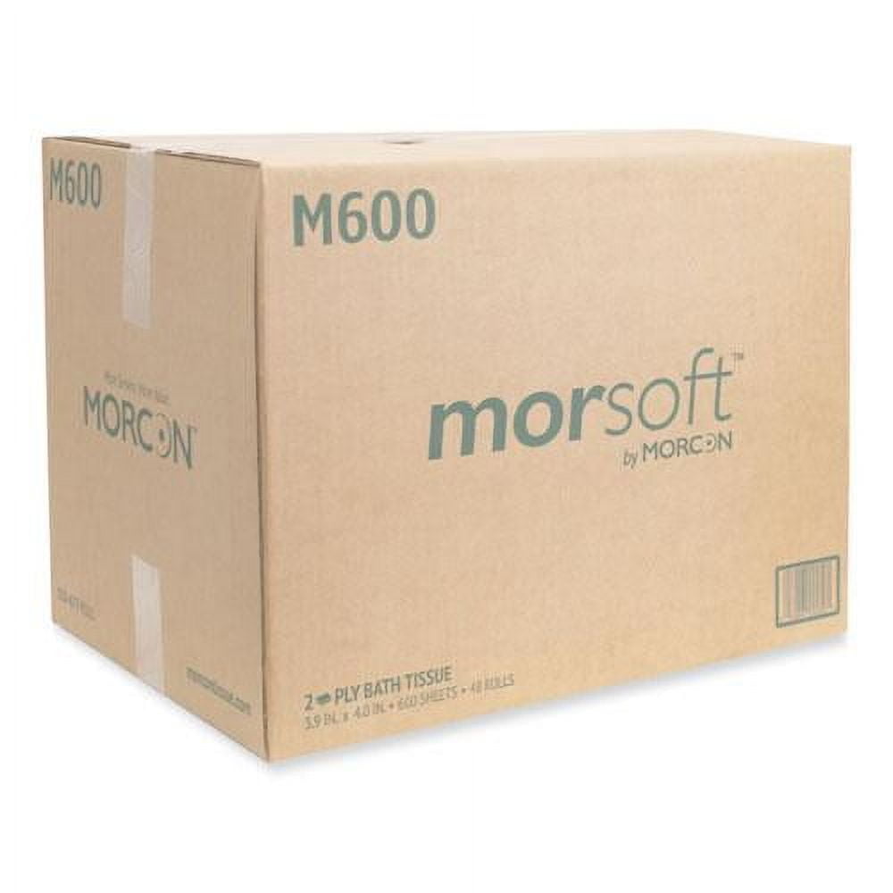 Morcon Paper Morsoft Millennium Toilet Paper, 2-Ply, 600 Sheets/Roll, 48 Rolls/Carton -MORM600