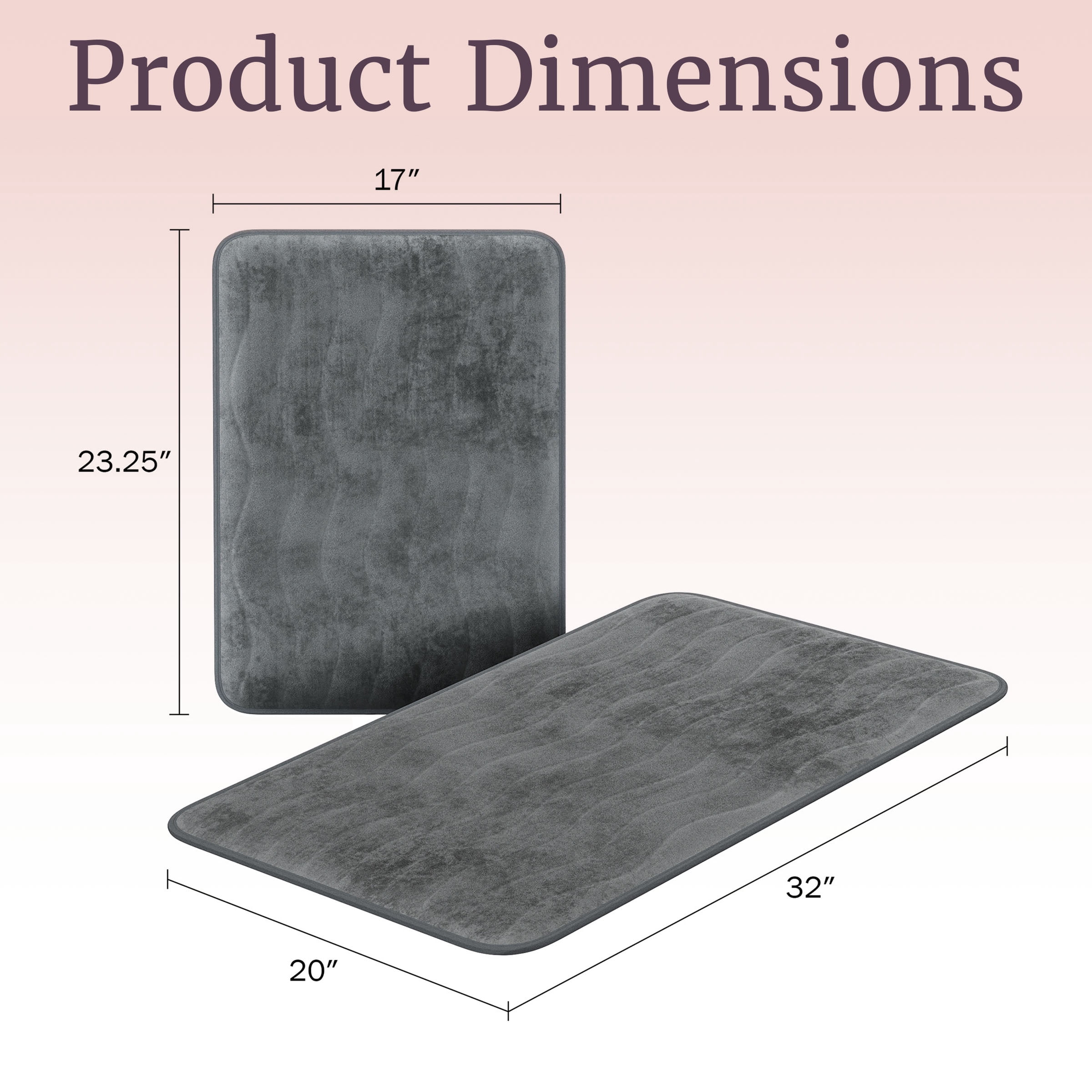 Somerset Home 2 Piece Memory Foam Bath Mat Set - Platinum