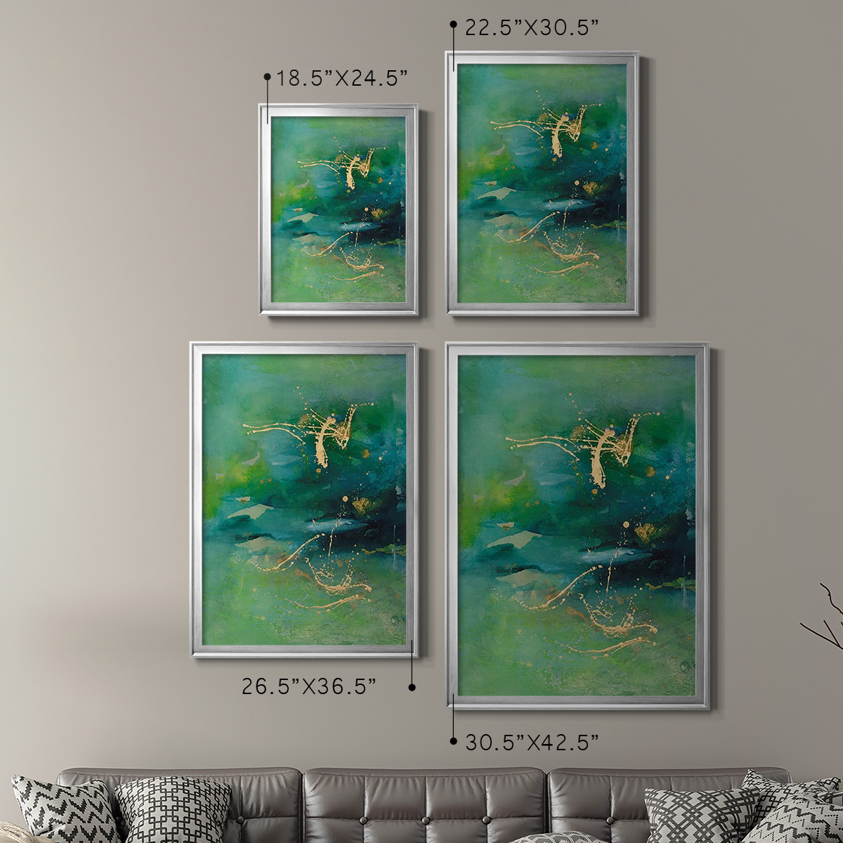 Peaceful Diptych II Premium Framed Print, in Gold, Black, or Silver - Ready to Hang