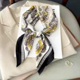 thumbnail image 1 of Bufanda cuadrada de seda con estampado de diseño de lujo para mujer, bandana de caballo de satén suave, pañuelo para el cuello, Hijab de oficina, diadema, Foulard, bolsa, cintas de regalo, 1 of 3