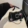 thumbnail image 5 of Star Crossbody Armpit Bag Y2k Women Canvas Shoulder Dating Purses Fashion Bag (Black), 5 of 10