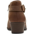thumbnail image 3 of COLLECTION BY CLARKS Womens Brown Goring Cushioned Button Accent Adreena Field Round Toe Block Heel Zip-Up Leather Booties 7.5 M, 3 of 3