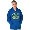 thumbnail image 5 of Finish Strong Bible Scripture Quote Unisex Fleece Graphic Zip Up Hoodie Brisco Brands 5X, 5 of 6