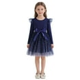 thumbnail image 3 of XEGLSBU Dresses for Girls 14-16 Girls Long Sleeve Gradient Star Dress Party Gown Autumn Fashion Formal Wear Blue Size 4-5 Years, 3 of 9