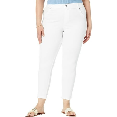 Hue WHITE Women's Ultra Ultrasoft High Rise Denim Skimmer Leggings, US 1X