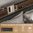 thumbnail image 4 of HOMCOM Queen Bed Frame Storage Headboard and Charging Station, Walnut, 4 of 10