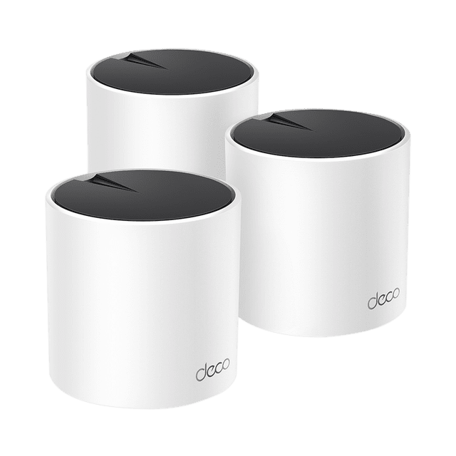 TP-LINK Kit 3 Routers Inalámbricos MESH Interior para Hogar Doble Banda Wi-Fi 6 App Deco (iOS, Android) Protección HomeShield