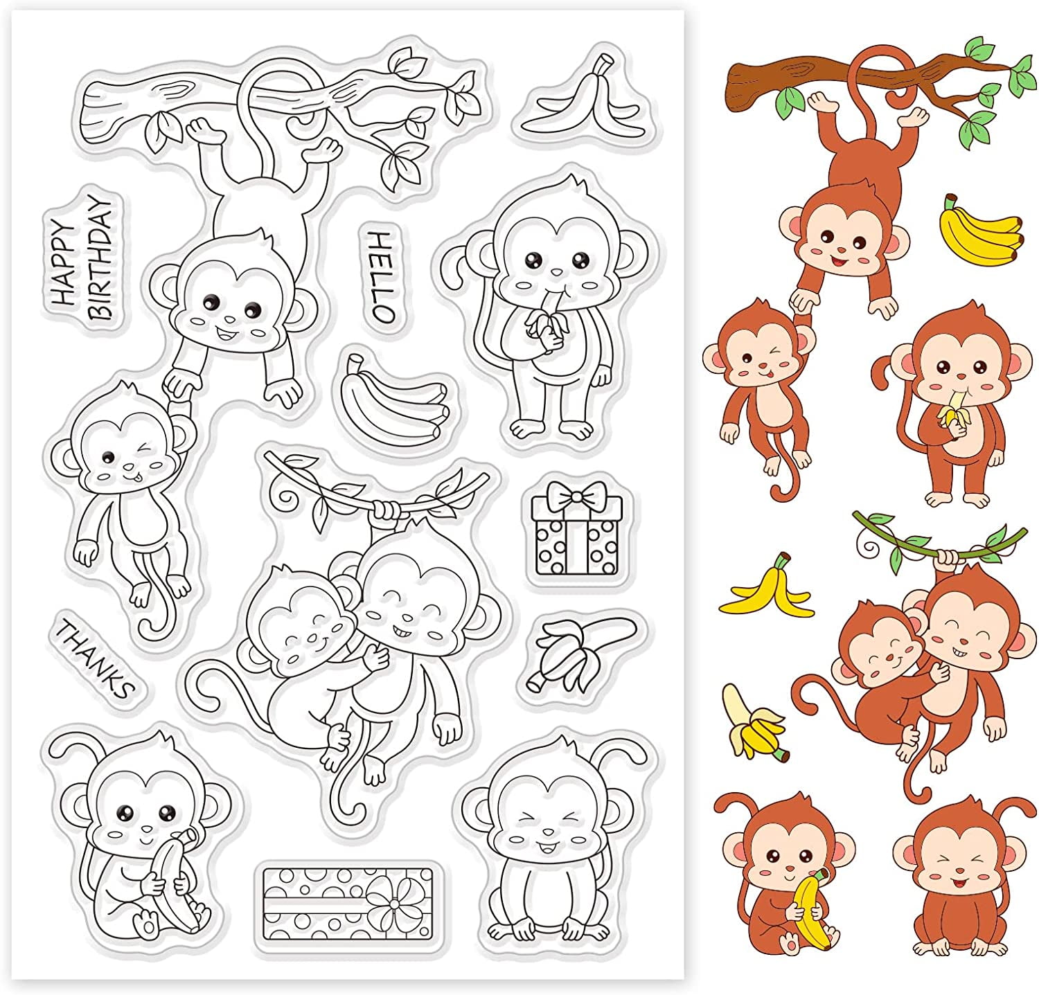 Cute Sloth Clear Stamps Don't Hurry Be Happy Transparent Silicone Stamp Seal for Card Making Photo Journal Decoration DIY Scrapbooking