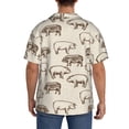 thumbnail image 5 of Lafuoo Vintage Farm Pigs Pattern Men's Cuban Collar Short Sleeve Shirt, Button-Down Resort Beach Pocket Shirt-XX-Large, 5 of 6